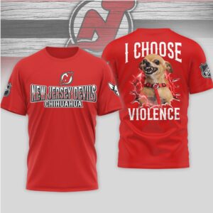New Jersey Devils Official NHL Chihuahua Violent 3D T Shirt