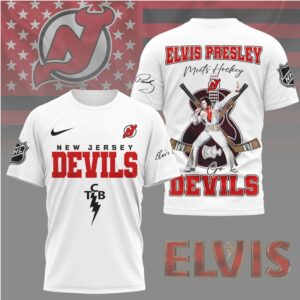 New Jersey Devils Official NHL Elvis Presley Fan 3D Shirt