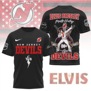New Jersey Devils Official NHL Elvis Presley Fan 3D Shirt