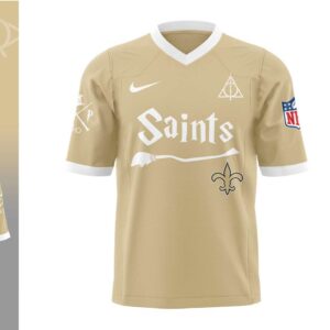 New Orleans Saints Harry Potter Night 2025 Gold Jersey Limited Edition Wizarding T Shirt