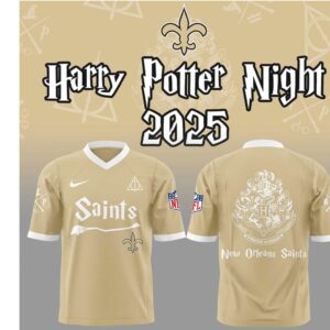 New Orleans Saints Harry Potter Night 2025 Gold Jersey Limited Edition Wizarding T Shirt