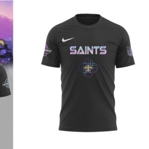 New Orleans Saints K Pop Demon Hunters Huntrix Collaboration Black NFL Fan T Shirt