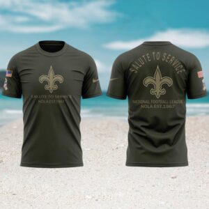 New Orleans Saints Salute To Service Military Olive Green Performance tshirt New Orleans Saints Salute To Service Military Olive Green Performance tshirt