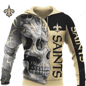 New Orleans Saints Skull Fury NFL Fan Hoodie New Orleans Saints Skull Fury NFL Fan Hoodie