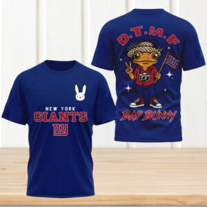New York Giants Bad Bunny DTMF Frog Blue Football Fan T Shirt