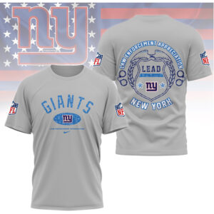 New York Giants Law Enforcement Appreciation LEAD T Shirt New York Giants Law Enforcement Appreciation LEAD T Shirt