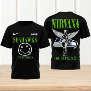 Nirvana In Utero Seattle Seahawks 90s Grunge Rock Band Music T Shirt
