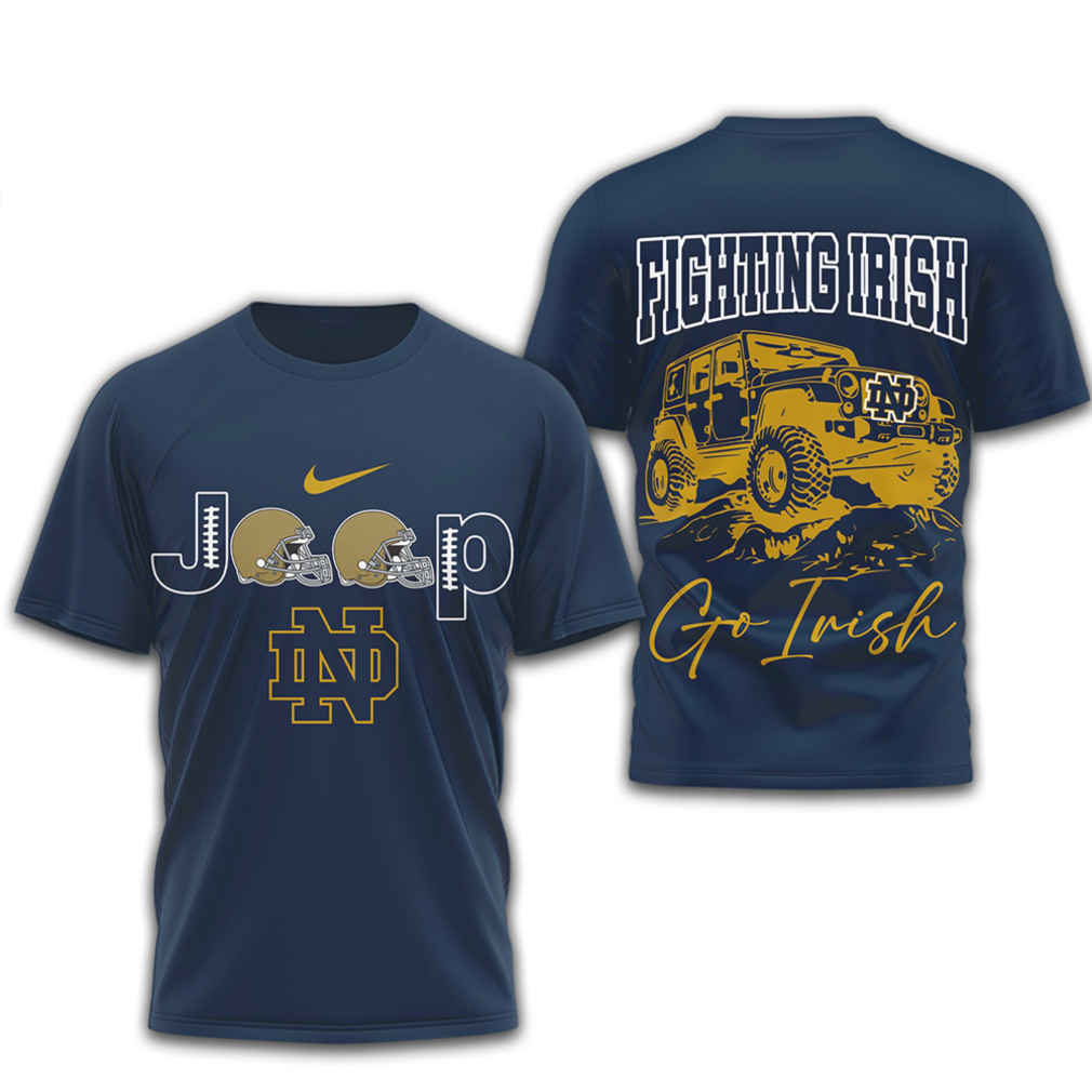 Notre Dame Fighting Irish Jeep Vintage Gold Out Game Day T Shirt Notre Dame Fighting Irish Jeep Vintage Gold Out Game Day T Shirt
