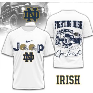 Notre Dame Fighting Irish Jeep Vintage Gold Out Game Day T Shirt