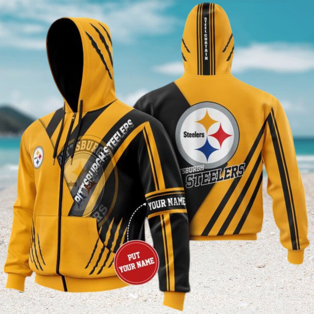 Official NFL Pittsburgh Steelers Black Gold Fan Hoodie Official NFL Pittsburgh Steelers Black Gold Fan Hoodie