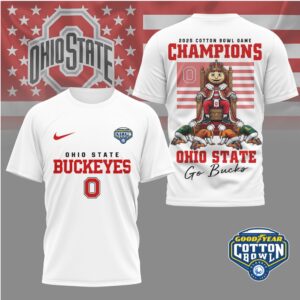Ohio State Buckeyes 2025 Cotton Bowl Champions Brutus Mascot Fan T Shirt