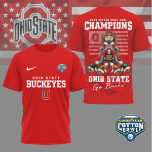 Ohio State Buckeyes 2025 Cotton Bowl Champions Brutus Mascot Fan T Shirt