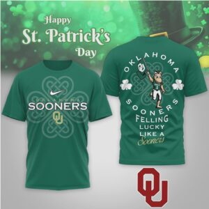 Oklahoma Sooners St. Patrick's Day Lucky Like A Sooner Mascot Fan Shirt