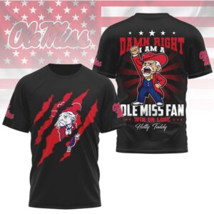 Ole Miss Rebels Official NCAA Hotty Toddy 3D Shirt