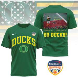 Oregon Ducks Orange Bowl Victory Score Graphic T Shirt Go Ducks Mascot Shirt