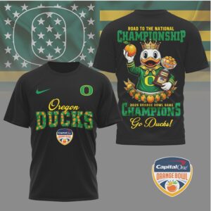 Oregon Ducks Road To The National Championship Orange Bowl Trophy Mascot T Shirt Oregon Ducks Road To The National Championship Orange Bowl Trophy Mascot T Shirt