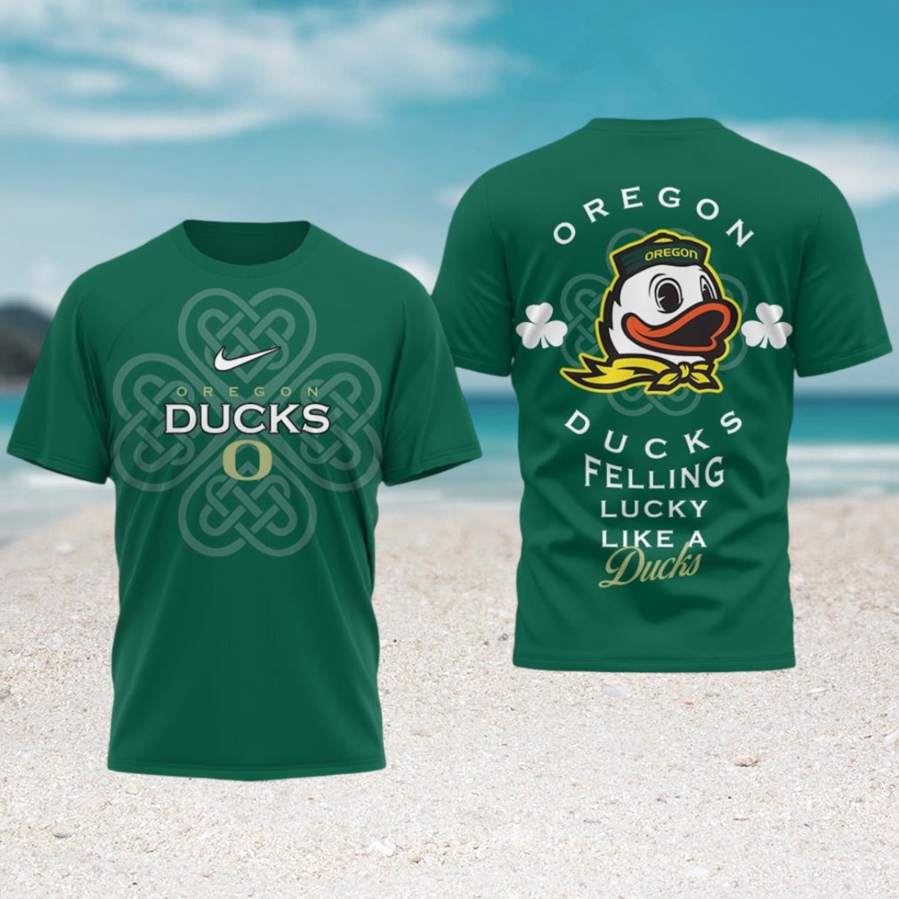 Oregon Ducks St. Patrick's Day Lucky Like A Duck Green Clover T Shirt Oregon Ducks St. Patrick's Day Lucky Like A Duck Green Clover T Shirt