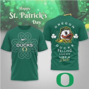 Oregon Ducks St. Patrick's Day Lucky Like A Duck Mascot Fan Shirt
