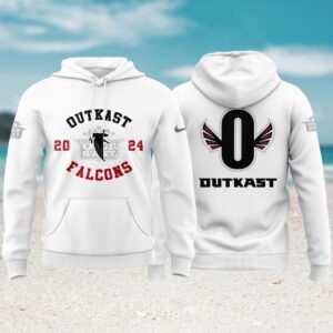 Outkast x Atlanta Falcons White Pullover 2024 Hoodie Outkast x Atlanta Falcons White Pullover 2024 Hoodie