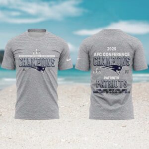 Patriots 2025 AFC Conference Champions Heather Grey Super Bowl LIX Commemorative Shirt Patriots 2025 AFC Conference Champions Heather Grey Super Bowl LIX Commemorative Shirt