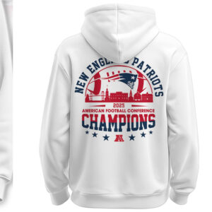 Patriots 2025 AFC Conference Champions White Super Bowl Bound Apparel Hoodie Patriots 2025 AFC Conference Champions White Super Bowl Bound Apparel Hoodie