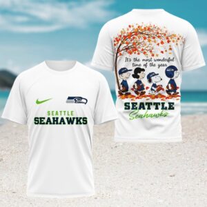 Peanuts Snoopy Charlie Brown Seattle Seahawks Autumn Leaves Most Wonderful Time Football T Shirt Peanuts Snoopy Charlie Brown Seattle Seahawks Autumn Leaves Most Wonderful Time Football T Shirt