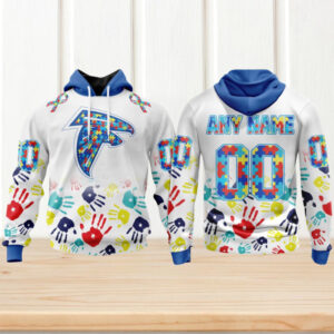 Personalized Atlanta Falcons x Autism Awareness Hoodie