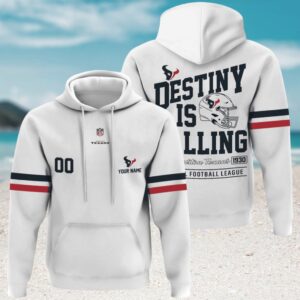 Personalized Houston Texans White Football Fan Hoodie
