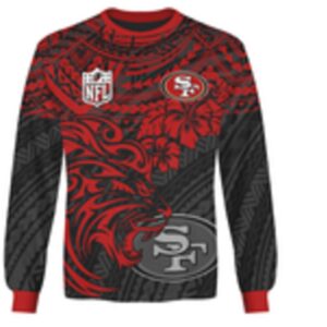 Personalized San Francisco 49ers Polynesian Style Lion Tatoo Hoodie Personalized San Francisco 49ers Polynesian Style Lion Tatoo Hoodie