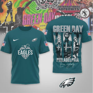 Philadelphia Eagles Green Day Rock Band Mashup Nike Performance Football Fan T Shirt Philadelphia Eagles Green Day Rock Band Mashup Nike Performance Football Fan T Shirt