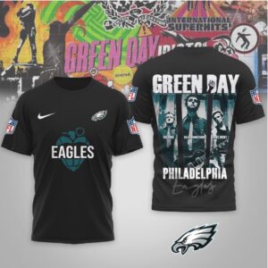 Philadelphia Eagles Green Day Rock Band Mashup Nike Performance Football Fan T Shirt