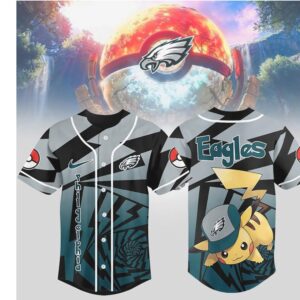 Philadelphia Eagles Official NFL Pikachu Jersey Shirt