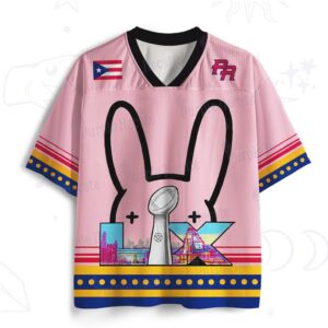 Pink Bad Bunny Benito 94 Super Bowl Puerto Rico Commemorative Football Fan Jersey