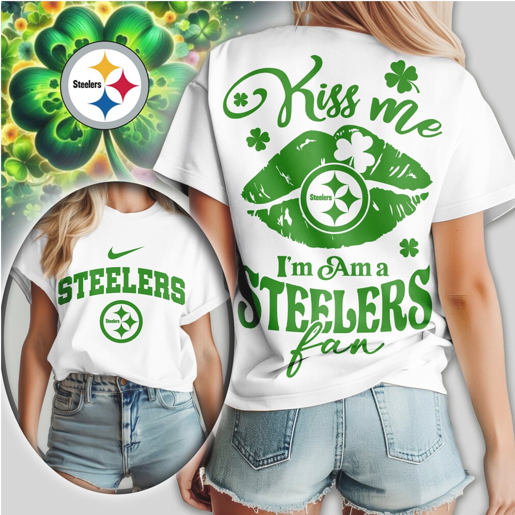 Pittsburgh ST Shirtlers Kiss Me I'm A Fan St. Patrick's Day Women's Green Football T Shirt Pittsburgh ST Shirtlers Kiss Me I'm A Fan St. Patrick's Day Women's Green Football T Shirt
