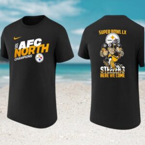 Pittsburgh Slers 2025 AFC North Champions Super Bowl LX Here We Come T Shirt Pittsburgh Slers 2025 AFC North Champions Super Bowl LX Here We Come T Shirt
