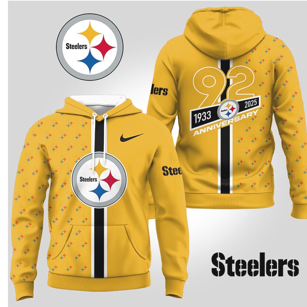 Pittsburgh Steelers 1933 2025 Anniversary Commemorative Hoodie Pittsburgh Steelers 1933 2025 Anniversary Commemorative Hoodie