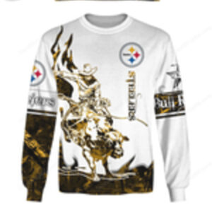 Pittsburgh Steelers Bull Riding NFL Hoodie Pittsburgh Steelers Bull Riding NFL Hoodie