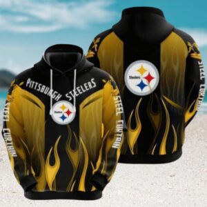 Pittsburgh Steelers Fire 3D NFL Football Hoodie Pittsburgh Steelers Fire 3D NFL Football Hoodie
