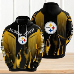 Pittsburgh Steelers Fire 3D NFL Football Hoodie