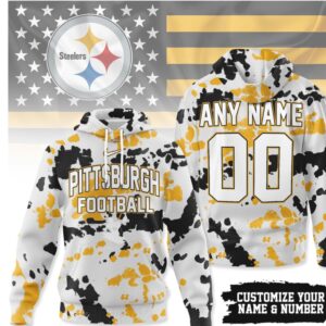 Pittsburgh Steelers NFL Gridiron Splash Personalized Hoodie