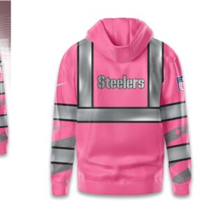 Pittsburgh Steelers Official NFL Pink High Visibility Hoodie