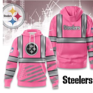 Pittsburgh Steelers Official NFL Pink High Visibility Hoodie