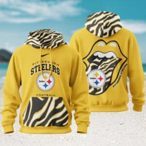 Pittsburgh Steelers Rolling Stones Zebra NFL Fan Hoodie Pittsburgh Steelers Rolling Stones Zebra NFL Fan Hoodie