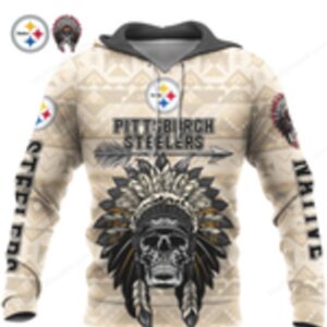 Pittsburgh Steelers Skull Native NFL Hoodie