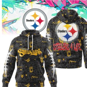Pittsburgh Steelers “Steelers 4 Life” Graffiti Game Day NFL Shirt