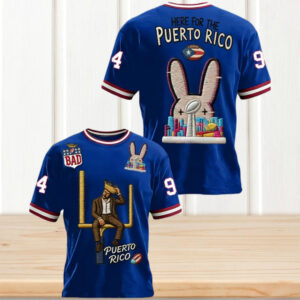 Puerto Rico Bad Bunny Benito Bowl Custom Blue Baseball Embroidered Apparel Jersey