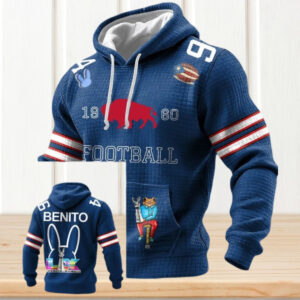 Puerto Rico Mascot Fan Gear Benito Bowl 1960 Football Blue Quilted Hoodie