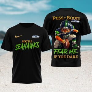 Puss In Boots Fear Me Seattle Seahawks Shrek Movie Mashup T Shirt Puss In Boots Fear Me Seattle Seahawks Shrek Movie Mashup T Shirt