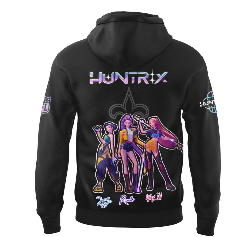 Saints KPop Demon Hunters NFL Fan Football x Kpop Hoodie Saints KPop Demon Hunters NFL Fan Football x Kpop Hoodie