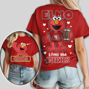 San Francisco 49ers Football Official NFL Elmo Fan 3D Shirt San Francisco 49ers Football Official NFL Elmo Fan 3D Shirt
